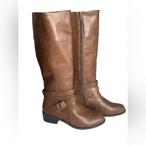 NWT Arizona Jean Co Delling Brown Riding Boots with Memory Foam women’s size 9M